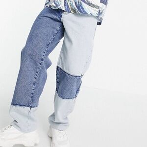 ASOS Blue and Gray Straight Jeans